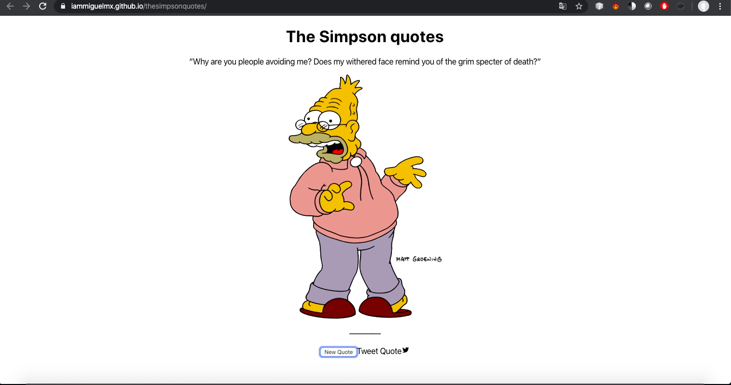 Simple Web App that show the simpson quotes
